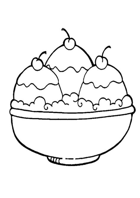 Ice Cream In A Bowl Coloring Page : Coloring Sky