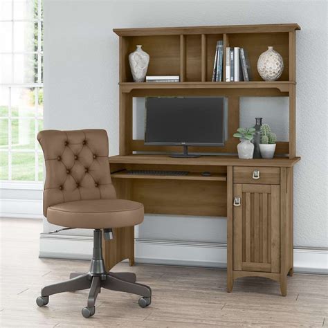 Bush Furniture Salinas 48w Computer Desk With Hutch And Mid Back