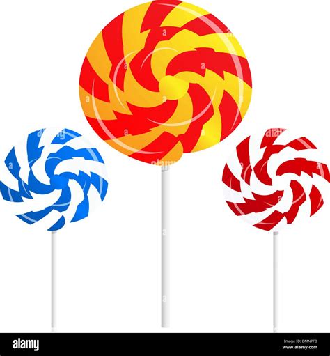 Round Shape Lollipops On White Background Stock Vector Image And Art Alamy