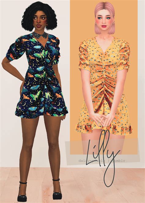 ̗̀ Lilly Dress ̖́ Ts4 Daisy Pixels