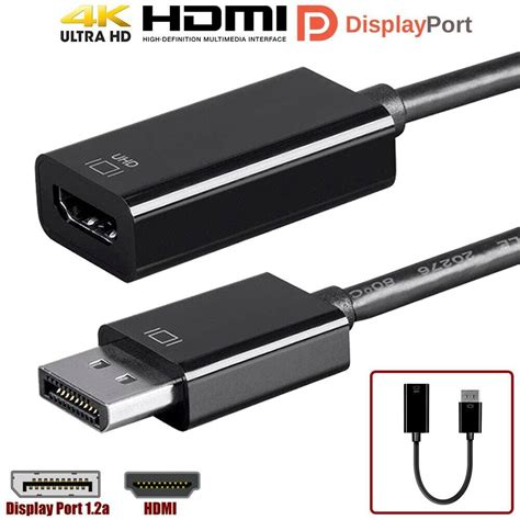 Displayport Dp A Male To Hdmi Female Active Adapter Cable Uhd K