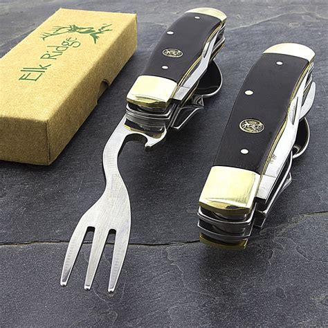Elk Ridge Multitool Pocket Knife W Fork And Spoon Utensil Camping Knife