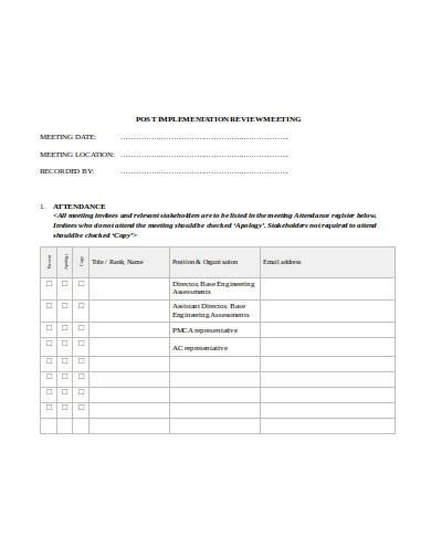 Free 10 Post Implementation Review Samples In Pdf Ms Word