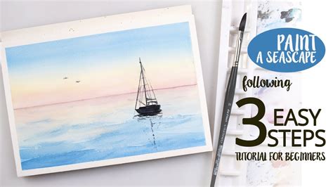 Watercolor Easy Seascape In 3 Simple Steps Paint A Sea In 3 Steps