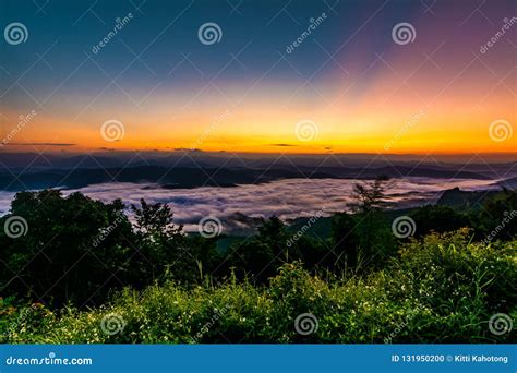 Landscape Mountain With Sunset In Nan Thailand Stock Photo Image Of