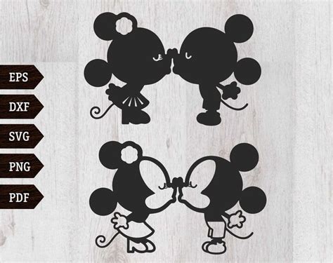 Mickey Svg Mouse Svg Minnie Mickey Kiss Svg Mouse Svg Love Svg Etsy