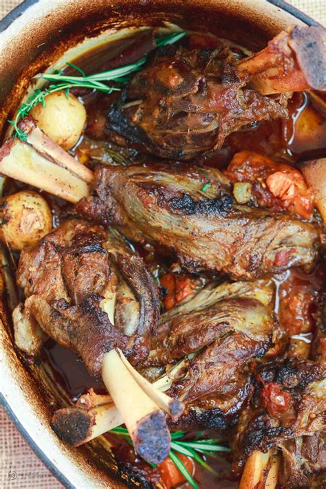 Bring to boil (liquid may not cover. Lamb Shanks served with vegetables and broth | Lamb shank ...