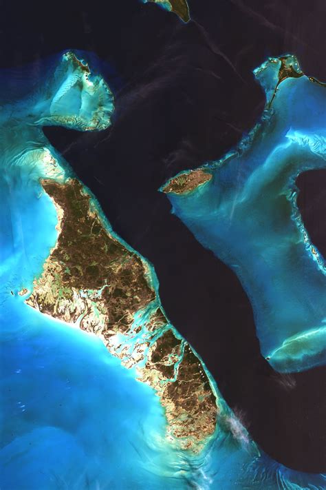 The Bahamas Eleuthera Satellite Image Bahamas Caribbean Aerial Map