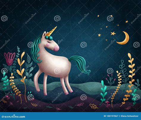 Little Unicorn Stock Illustration Illustration Of Dream 100197067
