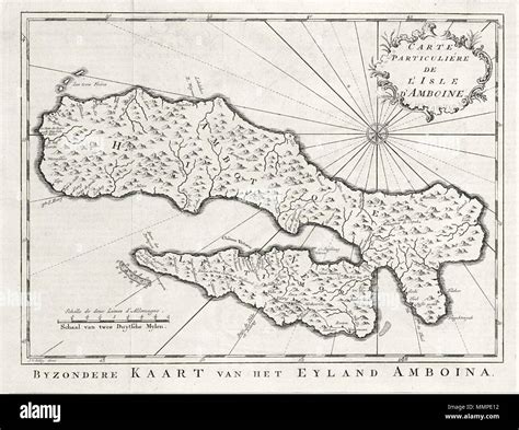 Nederlands Kaart Van Het Eiland Ambon Byzondere Kaart Van Het