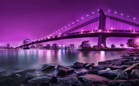 Purple Bridge Hd Wallpaper 2560 X 1600 Bridge Wallpaper City