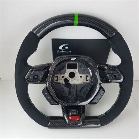 Lamborghini Huracan Carbon Fiber Steering Wheel With Green Ring