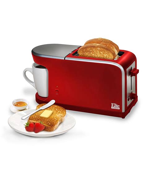 The coffee maker of the toaster helps you to make 4 cups of delicious coffee at a time so that enjoying the coffee you can do your other work. Red 2-in-1 Dual-Function Toaster & Coffee Maker (con ...
