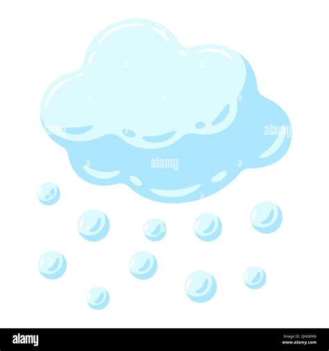 Illustration Of Blue Cloud And Hail Cartoon Cute Image Of Snow Stock