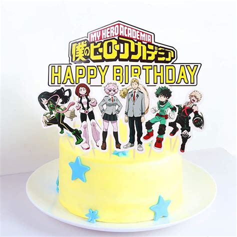 Buy Lveud My Hero Academia Happy Birthday Cake Topper Mha Fans Boys