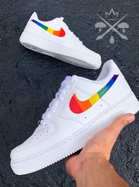Rainbow Air Force 1 Nike Rainbow Sneakers Custom Air Force Etsy
