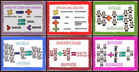 15+ actividades en el interior para. Carteles operaciones matemáticas sencillas para niños y ...