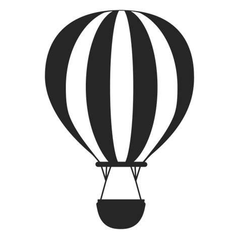 black  white hot air balloon silhouette transparent png svg vector file