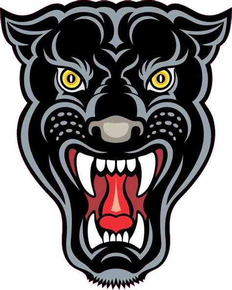 4in X 5in Panther Mascot Sticker Vinyl School Sports Decal Bumper Stickers