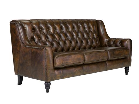 Top marken | günstige preise | große auswahl massivum Sofa aus Echtleder »Chesterfield Bozen « braun ...