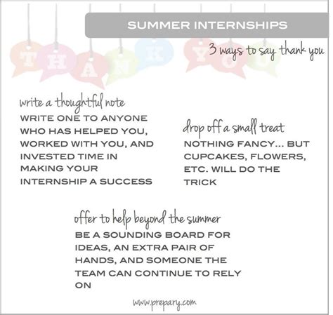 Ways To Say Thank You At The End Of Your Summer Internship The Prepary Summer Internship