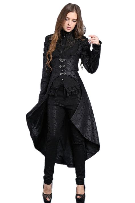 JW Gothic Floor Length Cocktail Gown Jacket Coat Fashion Gothic Outfits Cocktail Gowns