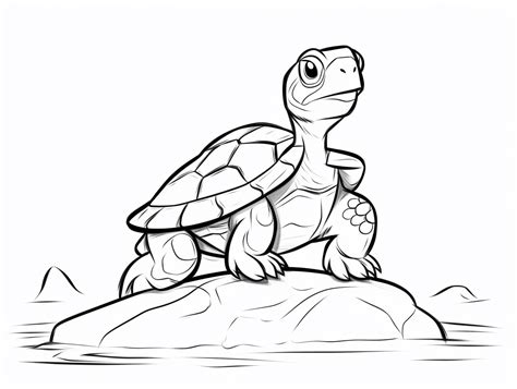 Painted Turtle Coloring Adventure Coloring Page