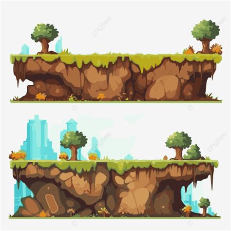 Level Clipart Two Sets Of Cartoon Landscapes Vector Level Clipart