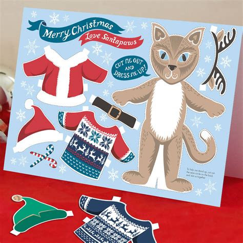 Dress Up Santa Paws Cat Christmas Card By Lucy Loves This