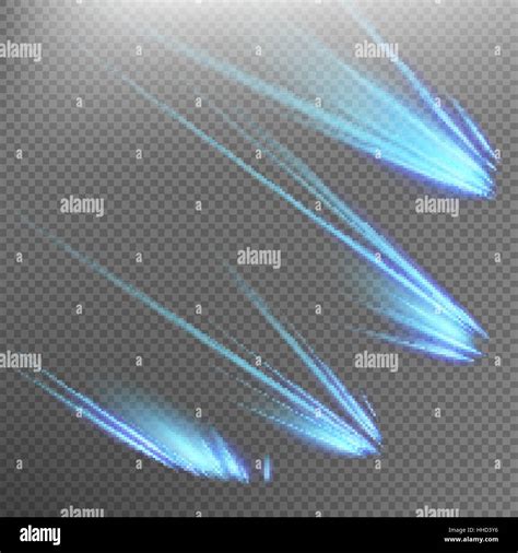 Different Meteors Comets And Fireballs Eps 10 Stock Vector Image