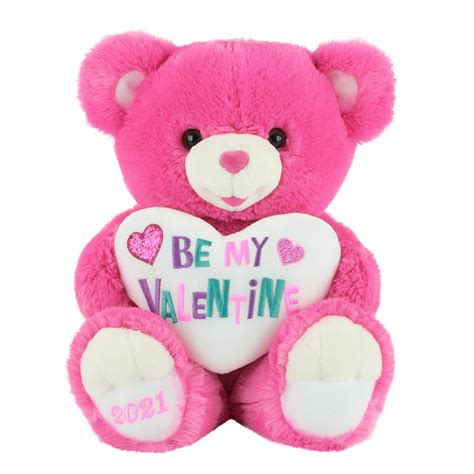 Way To Celebrate Valentine’s Day Large Sweetheart Teddy Bear 2021 Dark Pink