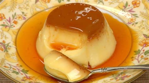 Eggs, dulce de leche, sliced almonds. Easy Custard Pudding Recipe - Cooking with Dog