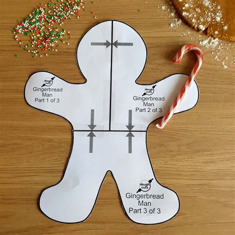 Print At Home Gingerbread Man Cookie Cake Template 12 Tall Doughcuts
