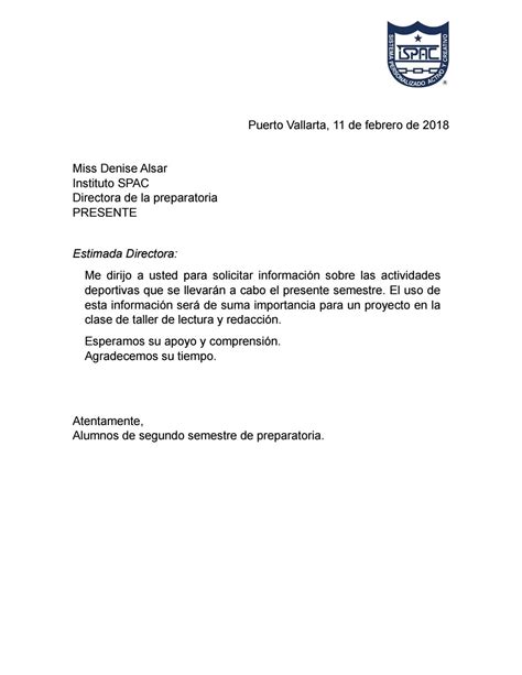 Carta Formal Espanol