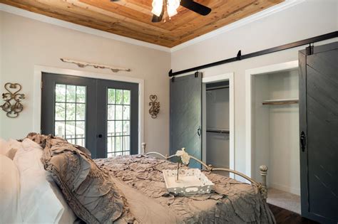 Of course it belongs to the good idea so that you need to. Master Bedroom With Wood-Paneled Ceiling and Sliding Barn ...