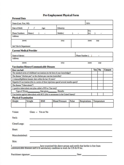 Free Printable Physical Exam Forms Printable Form Templates And Letter