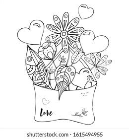 Hand Drawing Vector Coloring Page Letter Stock Vector Royalty Free