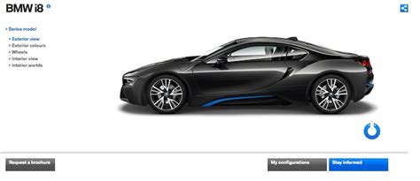 3d реалистичный тюнинг и стайлинг bmw i8 series coupe 2014. Preview Your Own BMW i8 Build Online