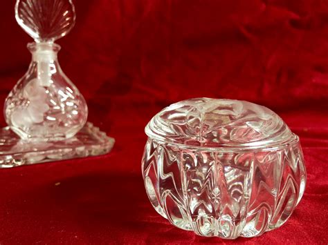 Vintage Princess House Crystal Heritage Collection 3 Piece Vanity Set