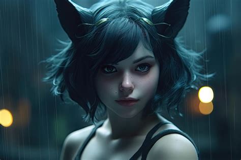 Premium AI Image A Woman With Cat Ears