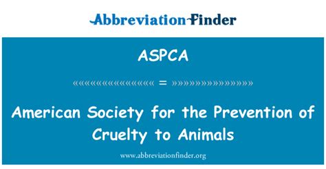 Definição De Aspca Sociedade Americana Para A Prevenção Da Crueldade