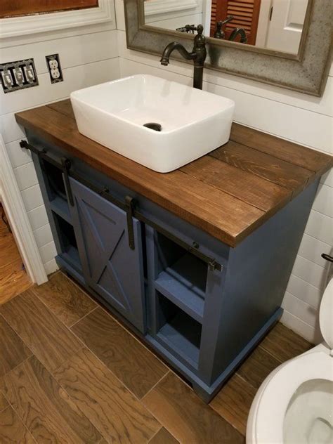 The bathroom vanity is one of the key focal points of any bathroom. Barn Door Bathroom Vanity (Free Shipping) | Small bathroom ...