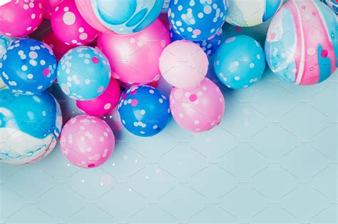 Blue And Pink Balloons Containing Balloon Birthday And Blue Holiday