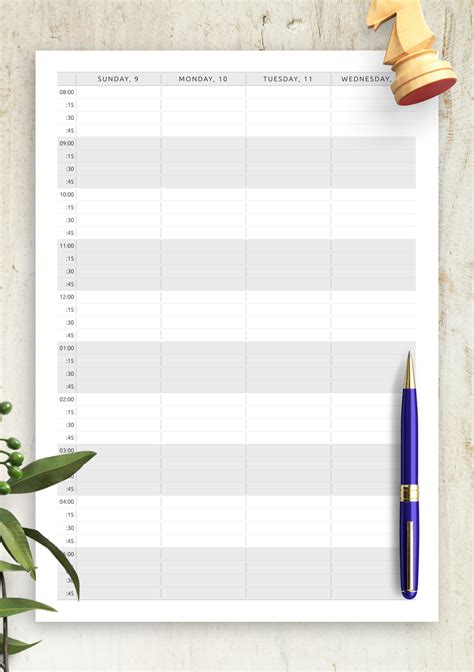 Printable Vertical Calendar