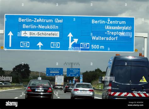 German Autobahn Direction Road Signs Hi Res Stock Photography And