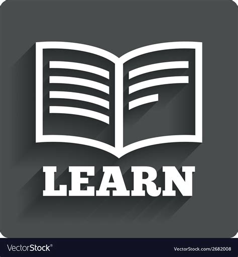 Learn Book Sign Icon Education Symbol Royalty Free Vector