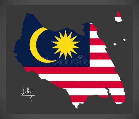 Malaysian Map In National Flag Colors Stock Illustration Illustration