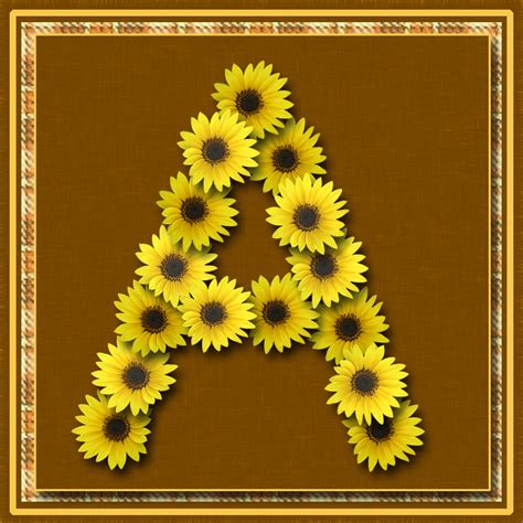 Granny Enchanteds Blog Sunflower Free Scrapbook Alphabet Letters In