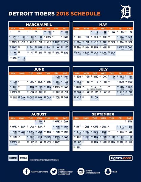 Detroit Tigers Schedule Printable Printable World Holiday