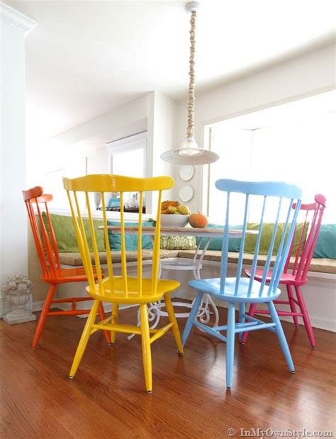 Furniture Makeover Spray Painting Wood Chairs Painted Wood Chairs